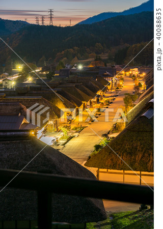 Ouchujuku Village sunset Fukushima Japan 40088635
