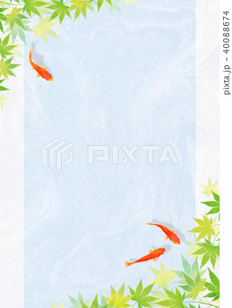 金魚 和紙_青 40088674
