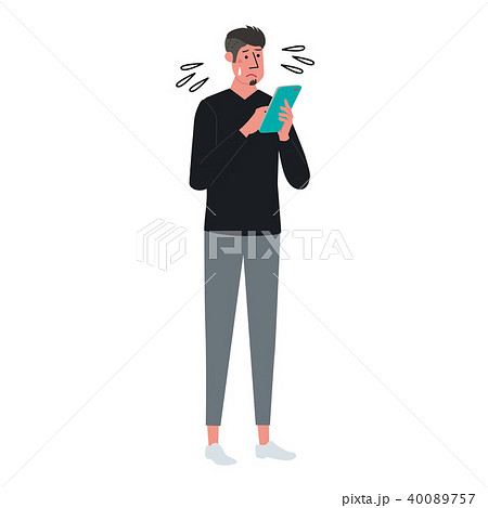タブレットを使う 男性 イラスト タブレットを使う 男性 イラスト 40089757