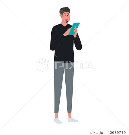 タブレットを使う　男性　イラスト 40089759