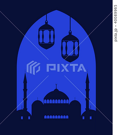 Ramadan Kareem. Festive greeting card with mosque 40089965