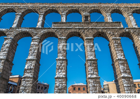 Nice view of The Aqueduct of Segovia Spain 40090668