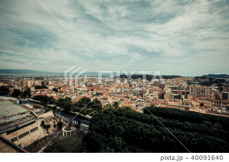 Italy Cagliari city, historical center houses and parks, europe vacations, summer landmarks Italy Cagliari city, historical center houses and parks, europe vacations, summer landmarks 40091640