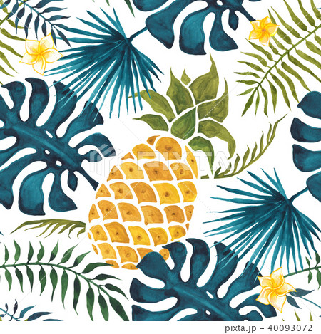 Pineapple background. Watercolor Seamless pattern. 40093072
