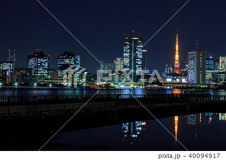 晴海から望む東京ウォータフロント　夜景 40094917
