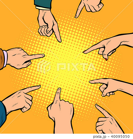 hands point to the center 40095050