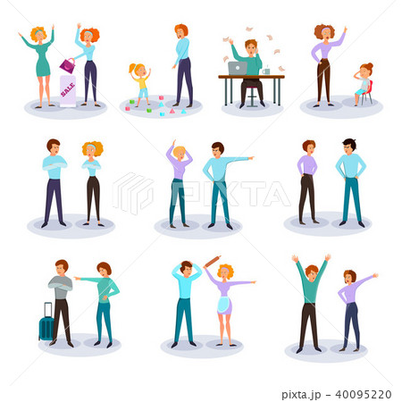 Angry Characters Cartoon Icons Set  40095220