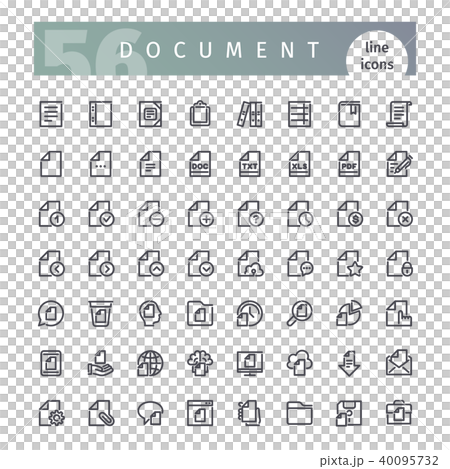 Document Line Icons Set - Stock Illustration [40095732] - PIXTA