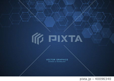 Technology background with hexagons. Molecular structure and chemical compounds. 40096340