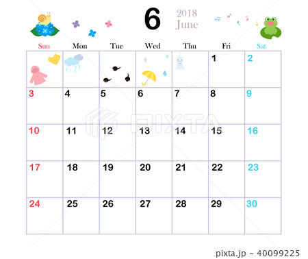 6月カレンダー1のイラスト素材 40099225 Pixta