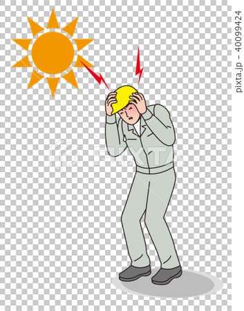 熱中症の作業員 40099424