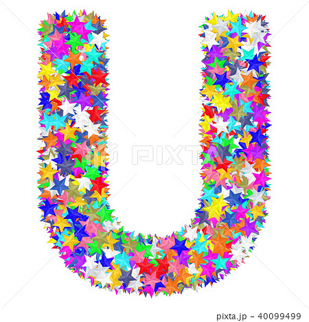 Letter U composed of colorful stars Letter U composed of colorful stars 40099499