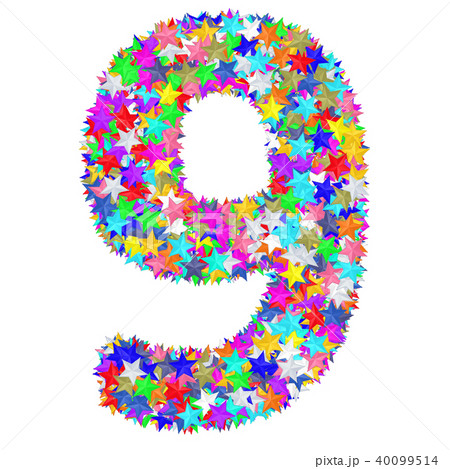 Number 9 composed of colorful stars Number 9 composed of colorful stars 40099514