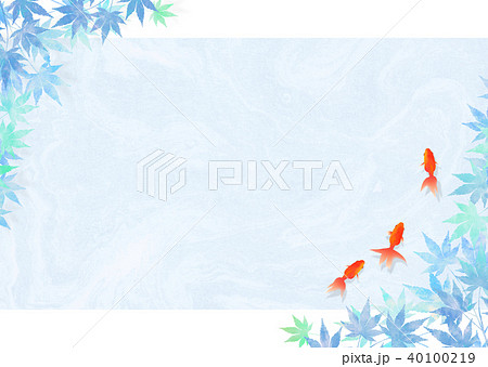 青紅葉の金魚の和風イメージ 和紙 青紅葉の金魚の和風イメージ 和紙 40100219