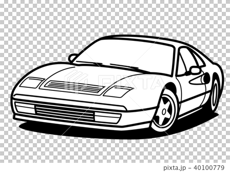 イタリアンスポーツ ぬり絵風 自動車イラスト イタリアンスポーツ ぬり絵風 自動車イラスト 40100779