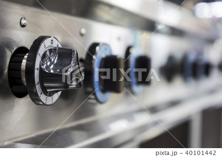 Close up switch of Kitchen burning gas cooker Close up switch of Kitchen burning gas cooker 40101442