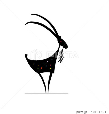 Funny goat, simple sketch for your design Funny goat, simple sketch for your design 40101601