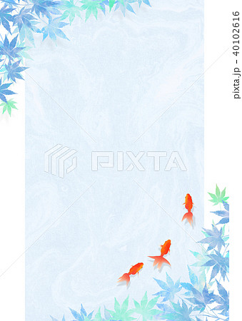 金魚 和紙_青 40102616