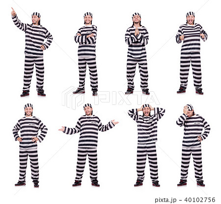 Prison inmate isolated on the white background 40102756