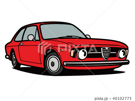 イタリアンスポーツクーペ 赤色 自動車イラスト イタリアンスポーツクーペ 赤色 自動車イラスト 40102773