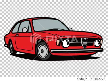 イタリアンスポーツクーペ 赤色 自動車イラスト イタリアンスポーツクーペ 赤色 自動車イラスト 40102773