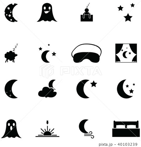 night icon setのイラスト素材 [40103239] - PIXTA