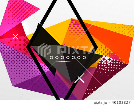 Vector color geometric abstract composition, triangular and polygonal design elements, digital 40103827