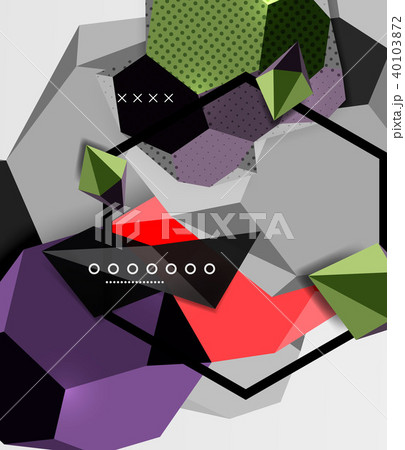 Color 3d geometric composition poster 40103872