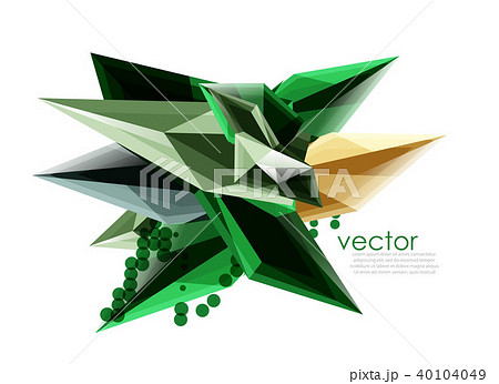 Color glass crystals on white background, geometric abstract composition with glass gemstones and Color glass crystals on white background, geometric abstract composition with glass gemstones and 40104049