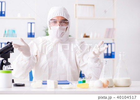 Food scientist testing new stuff in the lab 40104517