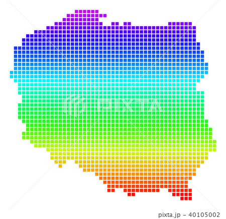 Colored Dotted Poland Map 40105002