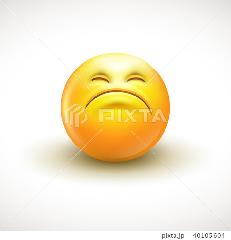 Cute curious emoticon, emoji - vector illustrationのイラスト素材 [40105604