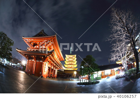 浅草寺　夜景 40106257