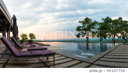 Water pool on rooftop view with nature background Water pool on rooftop view with nature background 40107756