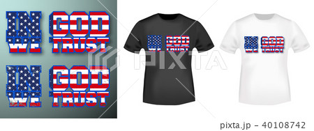 In God We Trust stamp and t shirt mockup 40108742