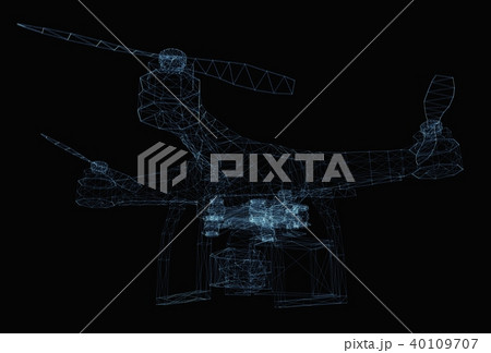 Drone concept consisting of luminous lines Drone concept consisting of luminous lines 40109707