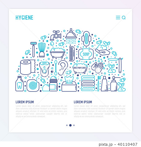 Hygiene concept in half circle 40110407