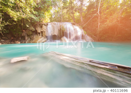 Natural deep forest waterfall 40111696