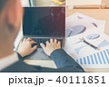 businessman typing laptop or notebook chart paper 40111851