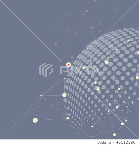 Vector halftone circle with molecule connect line and dot Vector halftone circle with molecule connect line and dot 40112536