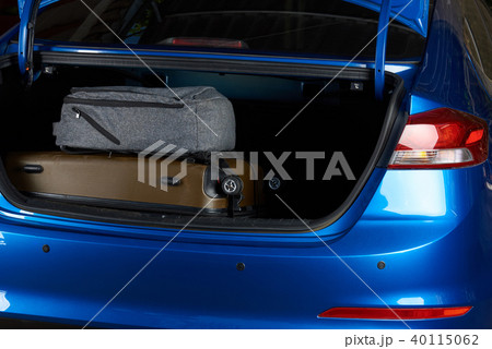 Close-up of car trunk with bags 40115062