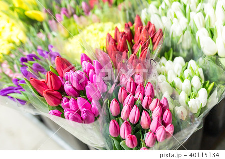 Beautiful multicolored flower bouquets. Various Beautiful multicolored flower bouquets. Various 40115134