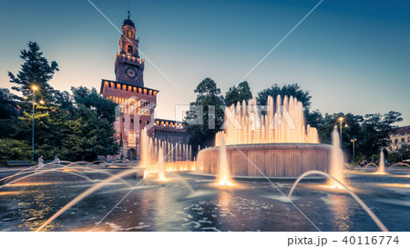 Panoramic view of Sforza Castle in Milan Panoramic view of Sforza Castle in Milan 40116774