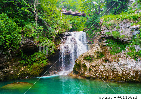Sum waterfall Radovna River Vintgar Gorge Slovenia Sum waterfall Radovna River Vintgar Gorge Slovenia 40116823