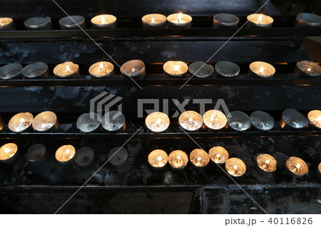 Burning candles in church. Concept of religion Burning candles in church. Concept of religion 40116826