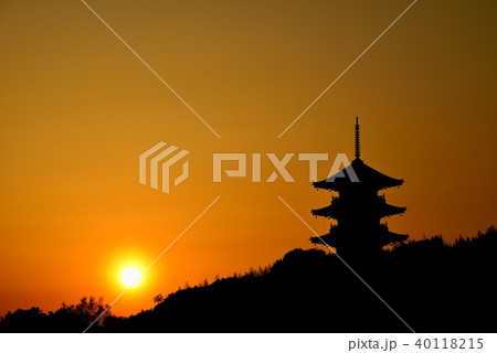 備中国分寺の夕日 40118215