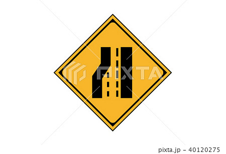 道路標識警戒車線数減少のイラスト素材 [40120275] - PIXTA