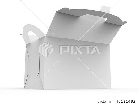 Blank open paper box with handle Blank open paper box with handle 40121492