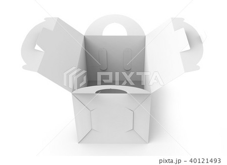 Blank open paper box with handle Blank open paper box with handle 40121493