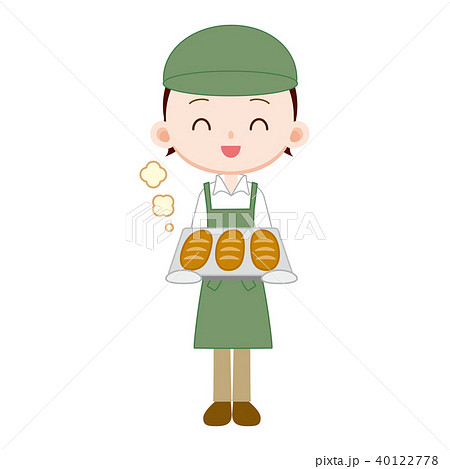 パン職人の女性　焼き立てパン 40122778